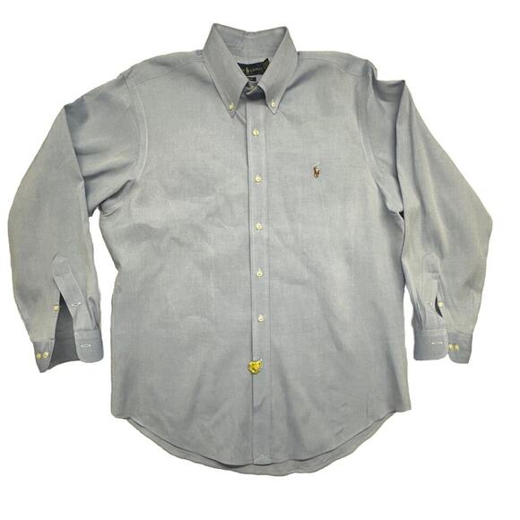 Ralph Lauren Cotton Blue Oxford Dress Shirt Mens 16 32 33 100% Cotton - Picture 1 of 7
